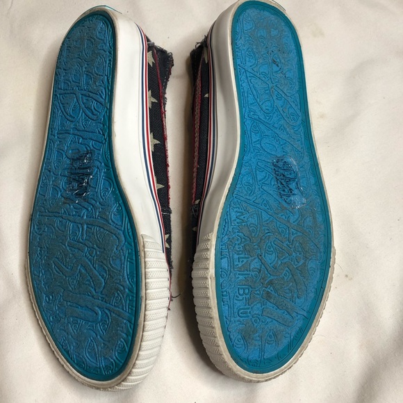 Blowfish red and blue denim Stars and Stripes slip on sneakers shoes - Picture 7 of 8